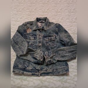 Woman's suko jeans jean jacket acid washed